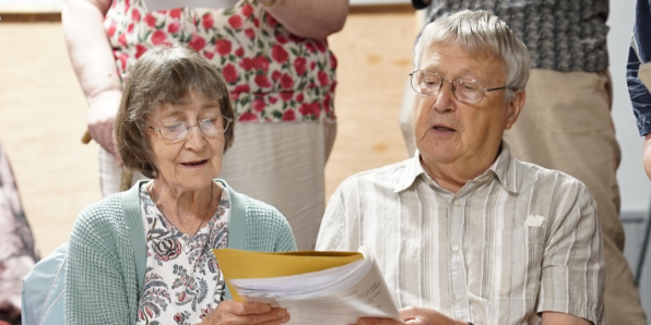 Two members of the library choir