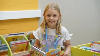 reading in a library