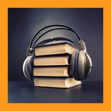 headphones over books