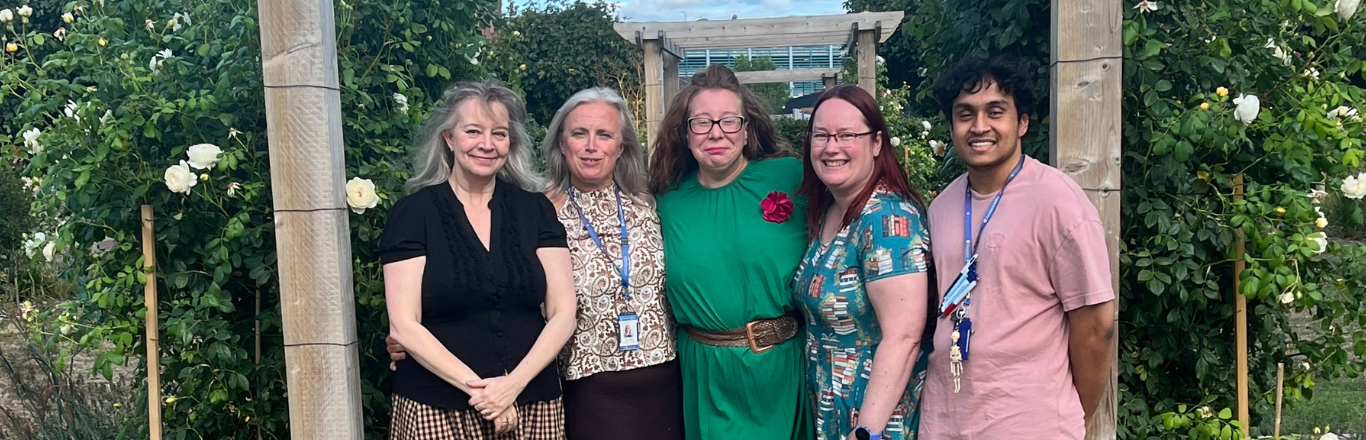 Photo of staff from the shortlisted libraries standing outside