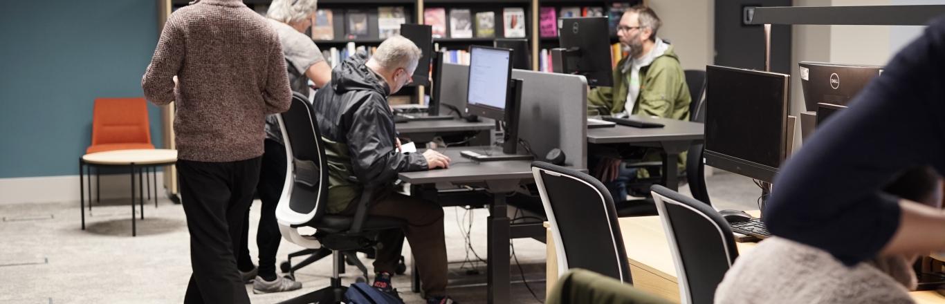 Library members in new computer space